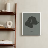 "Tonal Pet Silhouette: Custom Print with Text" - Custom Print in Olive Shadow by Minted - In a Room