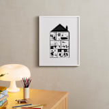 "Squirrel House" - Art Print in Charcoal by Krista Messer - In a Room