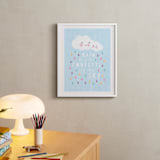"confetti rain drops" - Art Print in Sky Blue by Mandy Rider - In a Room