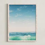 "Malibu Surf and Sky II" - Art Print in Fresh Blue by Kamala Nahas - Framed