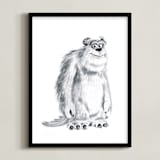 "Sulley" - Art Print in White by Mary Gaspar - Framed