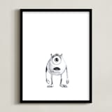 "Mike Wazowski" - Art Print in White by Mary Gaspar - Framed