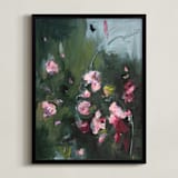 "Dancing in the Green" - Art Print in Green by Mary Ketch - Framed
