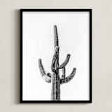 "Lone Cactus" - Art Print in Black and white by Ellen Schlegelmilch - Framed