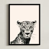 "Leopard" - Art Print in Sand by Teju Reval - Framed