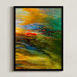 "Aerial Views" - Art Print in Citrus by MGTeevan - Framed