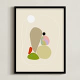 "Poetic Shapes 1" - Art Print in Fresh Linen by Dominique Vari - Framed