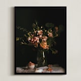 "Moody Floral Still Life" - Art Print in Moody Rose by Katie Buckman - Framed