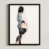 "Into the Distance" - Art Print in Aqua by Linda Mucha Karns - Framed