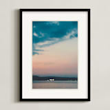 "Lake Lights" - Art Print in Lake Blue by Beth Scott Design - Framed
