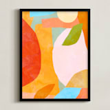 "A colorful moment" - Art Print in Juicy Orange by Dominique Vari - Framed