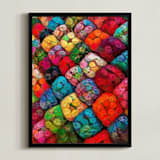 "Abstract Felted Wool II" - Art Print in Multi Golden by A MAZ Design - Framed