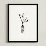 "Flower stems" - Art Print in Cream by Elliot Stokes - Framed