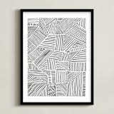 "Criss Cross" - Art Print in Midnight by raven erebus - Framed