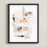"Organized Chaos" - Art Print in Sand Beige by Alisa Galitsyna - Framed