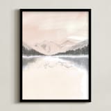 "Dreamy Lake" - Art Print in Mist by Teju Reval - Framed
