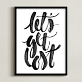 "Let's Get Lost" - Art Print in Painted Black by Sam Dubeau - Framed