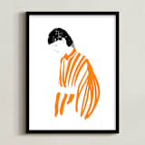 "Orange bloom" - Art Print in Mandarin Orange by Huda Lully - Framed