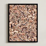 "Little Town" - Art Print in Mild Contrast by David Michuki - Framed