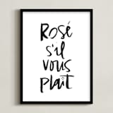 "Rosé S'il Vous Plaît" - Art Print in Snow by Annie Montgomery - Framed