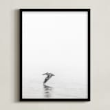 "Pelican on Lake" - Art Print in Medium Grey by Mary Ann Glynn-Tusa - Framed