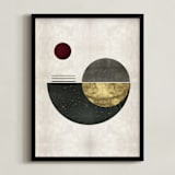 "The Eclipse" - Art Print in Vintage Gold by Faiza Khan - Framed