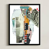 "Chorus Line Arnold" - Art Print in Taupe by Misty Hughes - Framed