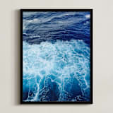 "Wavy Blue" - Art Print in Navy by Carole Crohan - CaroleeXpressions - Framed