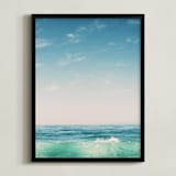 "Malibu Surf and Sky II" - Art Print in Fresh Blue by Kamala Nahas - Framed