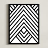 "Abstract simple geometric design" - Art Print in black and white by Anna - Framed