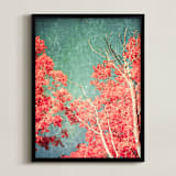 "Enchanted Woods I" - Art Print in Fall Leaves by Caroline Mint - Framed
