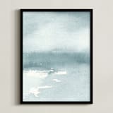 "Ice on the Lake" - Art Print in Ice Blue by Renee Anne Bouffard-McManus - Framed