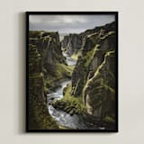 "Icelandic Canyon" - Art Print in Moss by Taryn Schumacher - Framed