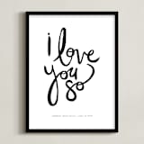 "I Love You So" - Personalized Art Print in Cloud by Kelly Ventura - Framed