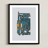 "Circuit Board" - Art Print in electicity by Kamala Nahas - Framed