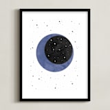 "Moon Magic & You" - Art Print in Periwinkle Blue by Emanuela Carratoni - Framed