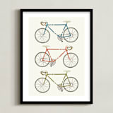 "vintage bike" - Art Print in Linen by Daily Design Co - Framed