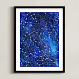 "Constellations" - Art Print in Deep blue by Alexandra Dzh - Framed