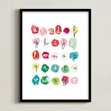 "Alpha Dots" - Art Print in Poppy Red by Kelly Ventura - Framed