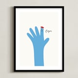 "Bonjour" - Art Print in Blueberry by mo kelley - Framed