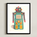 "Robot Green" - Art Print in emerald green by Ed Hogan - Framed