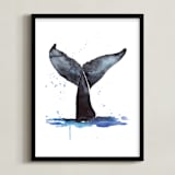 "Whale Tale" - Art Print in Splash by Kelsey McNatt - Framed