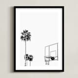"Hoops and Palms" - Art Print in white by Irene Suchocki - Framed