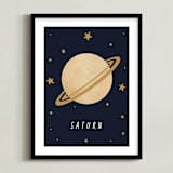 "Solar System VII (Saturn)" - Art Print in Night by Elly - Framed