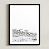 "Little Surfers" - Art Print in Black and White by LindseyErin - Framed