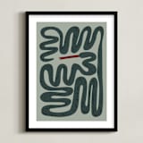 "Squiggly Snake" - Art Print in Cactus by Jenna Holcomb - Framed