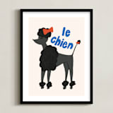 "French Dog" - Art Print in Charcoal by Morgan Kendall - Framed