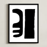 "Abstract Forms" - Art Print in Black and White by Ilana Greenberg - Framed