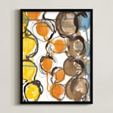 "Circle Strands" - Art Print in Orange Juice by Deborah Velasquez - Framed