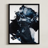 "Sketch 21" - Art Print in Navy Blue by Sara Kraus - Framed